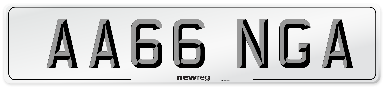 AA66 NGA Number Plate from New Reg